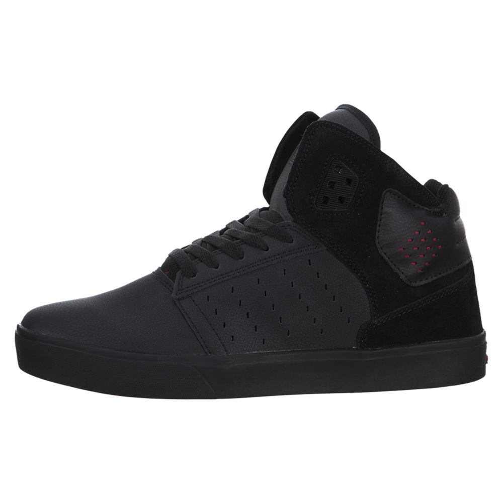 Chaussures de Skate Supra Atom Noir Black/Black-Red Homme | OVH-16303640